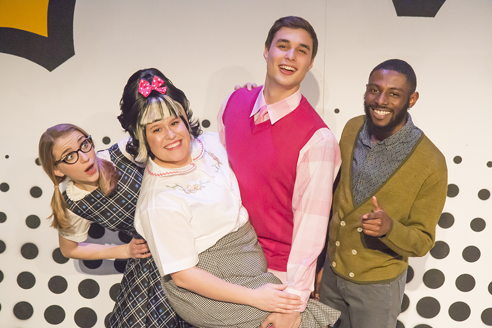 Four main characters from the cast of Hairspray, presented by University Theater.