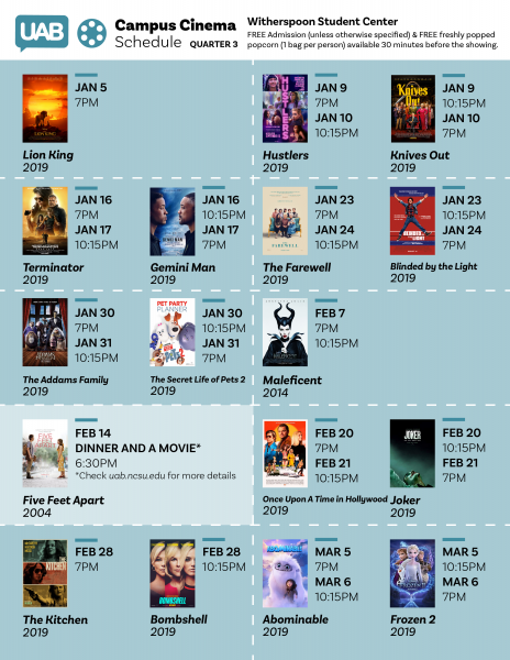 Uab Spring 2022 Calendar Films Schedule | University Activities Board